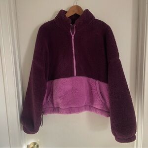 Women's Two-Tone Fleece Jacket - Purple and Pink